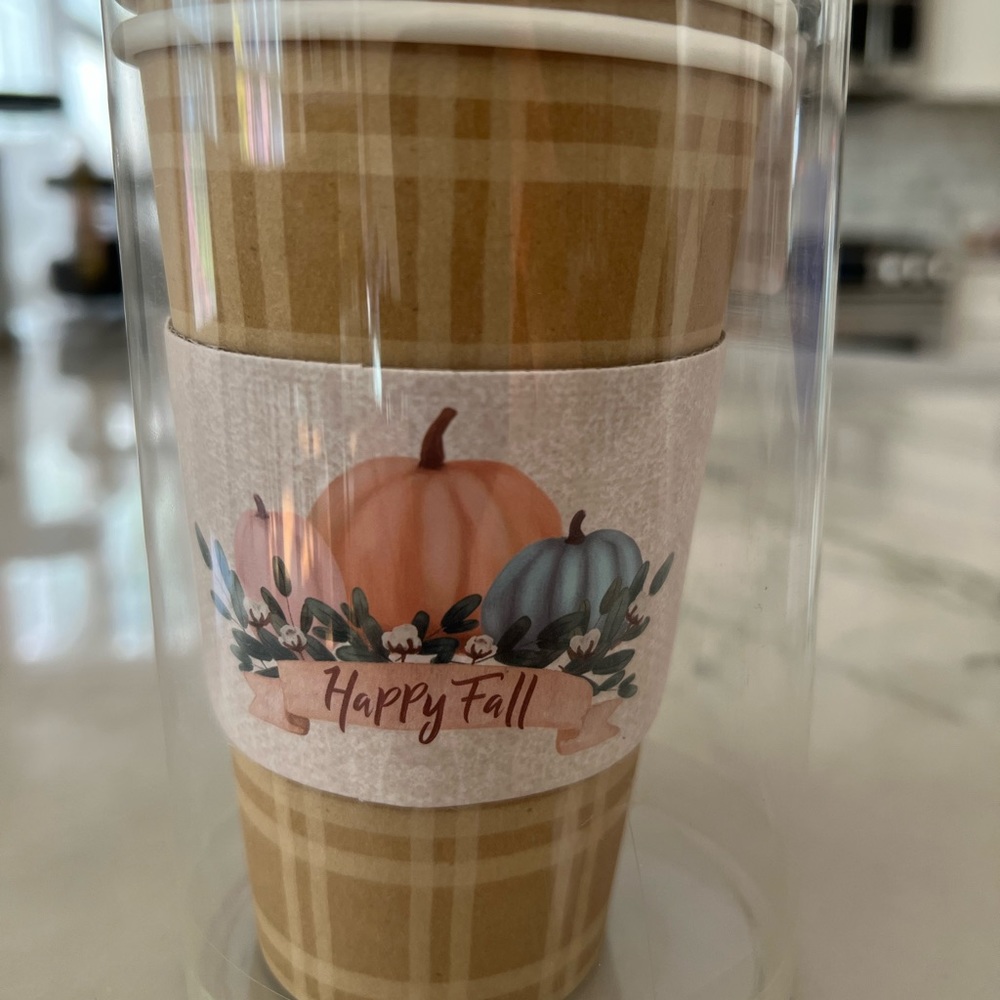 Fall Coffee Cups with Sleeves by Roobee 12 count with lids and sleeves NWT